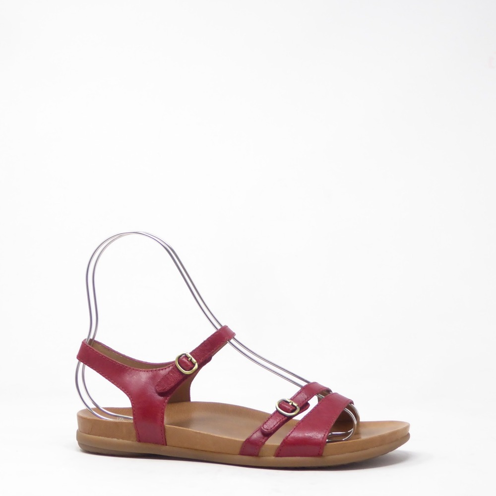 Dansko Janelle Womens Sandals Red Leather Strappy Comfort Buckle 39 / 8.5